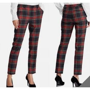 Lauren Ralph Lauren Tartan Plaid Pants Women Size 16 Wool Blend Holiday Preppy